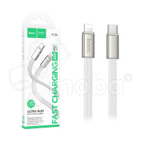 Кабель Type-C - Lightning Hoco X125 (3A, 30W, PD, оплетка нейлон) Белый