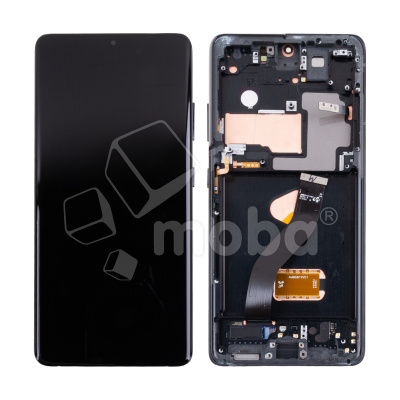 Дисплей для Samsung Galaxy S21 Ultra (G998B) модуль с рамкой Черный - OR Ref. (SP)