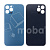 Задняя крышка для iPhone 12 Pro (A2407) Синий (стекло, монолит, широкий вырез под камеру, логотип) - Премиум