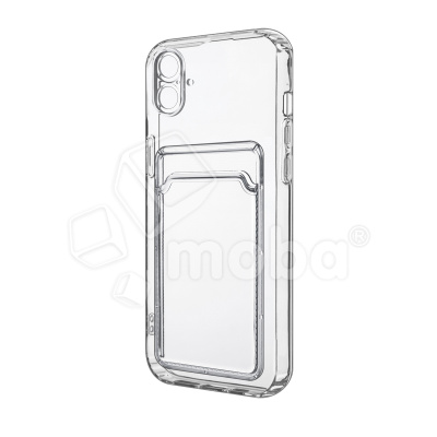 Чехол-накладка для iPhone 16 (с защитой камеры, карманом для карт, прозрачный)