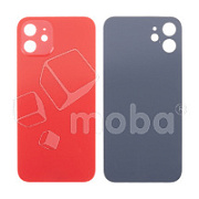 Задняя крышка для iPhone 12 (A2403) Красный (стекло, узкий вырез под камеру, логотип) - Премиум