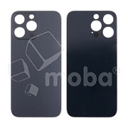 Задняя крышка для iPhone 14 Pro Max (A2895) Черный (стекло, узкий вырез под камеру, логотип) - Премиум